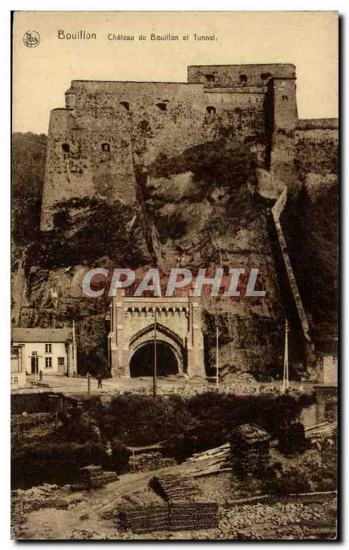 Belgie Belgium Old Postcard Bouillon Chateau de Bouillon and tunnel