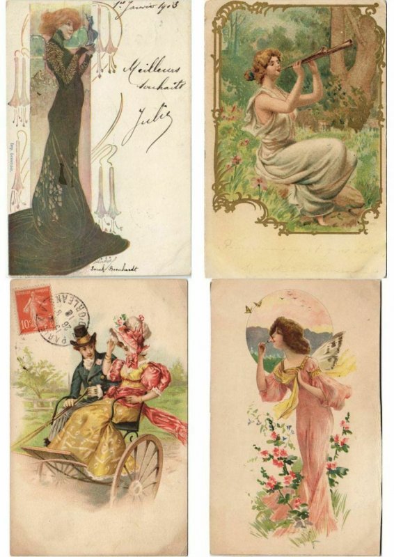 ILLUSTRATEUR ARTIST SIGNED GLAMOUR JUGENDSTIL 160 CPA (PART 2.) (L3160)