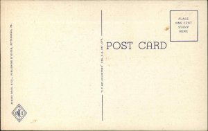 Pittsburgh Pennsylvania PA Greyhound Bus Terminal Linen Vintage Postcard