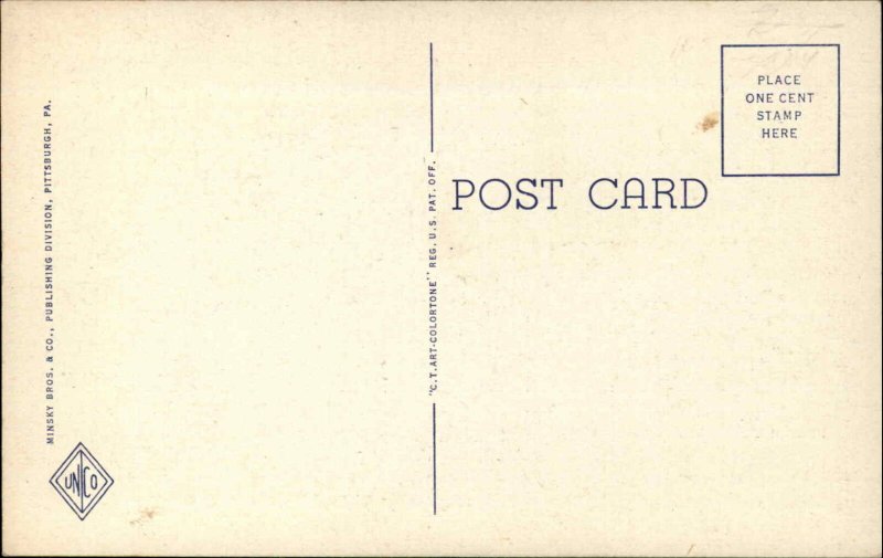 Pittsburgh Pennsylvania PA Greyhound Bus Terminal Linen Vintage Postcard