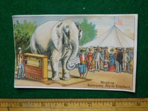 1870s-80s Fairbanks & Co Standard Scales Barnum's White Elephant Trade Card F35