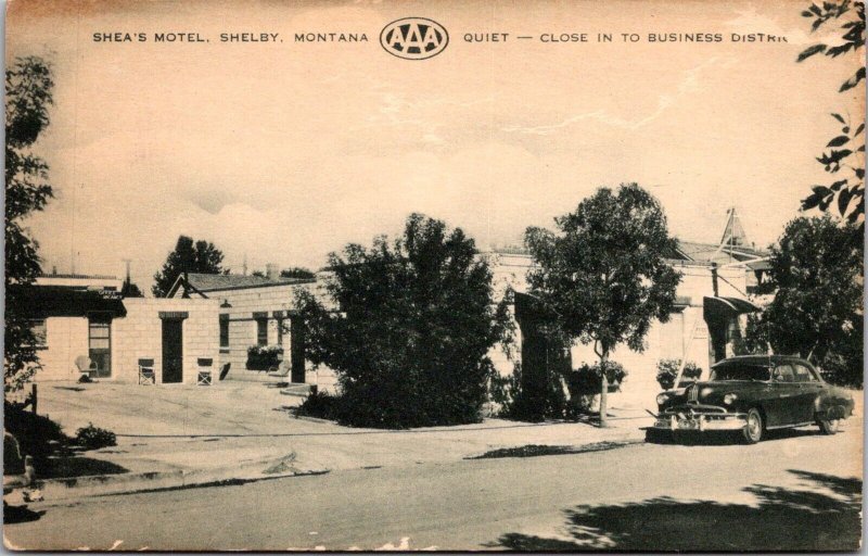 View of Shea's Motel, Shelby MT Vintage Postcard Q70
