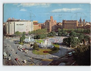 Postcard Plaza de Cataluña, Barcelona, Spain