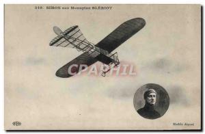Old Postcard Aviation Airplane Bleriot monoplane on Simon