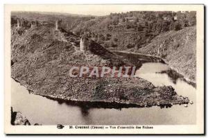 Old Postcard Crozant view D & # 39Ensemble The Ruins