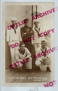 rppc c1918 U.S. NAVY Ship BOXER BATTLING RASK WW1 Boxing TRAINING CAMP Devil