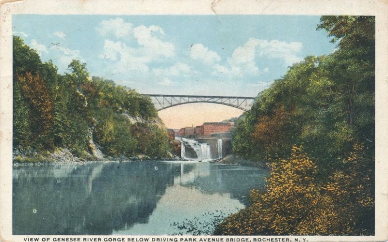 Genesee River Gorge below Driving Park Avenue Bridge Rochester NY New York 1922