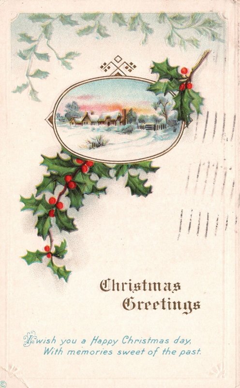 Vintage Postcard 1915 I Wish You a Happy Christmas Day Greeting Card ...