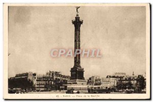Old Postcard Paris Place De La Bastille