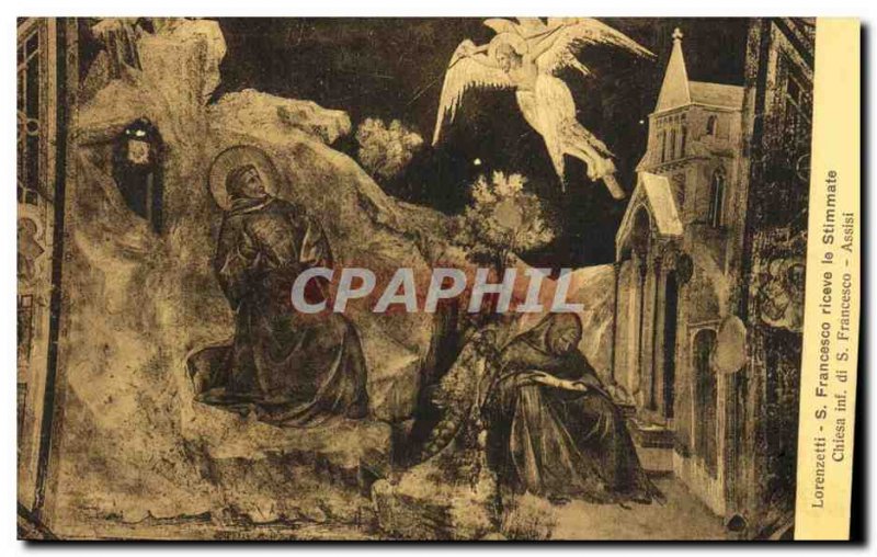 Old Postcard Francesco Lorenzetti Riceve the Stimmate Assisi