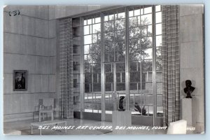 Des Moines Iowa IA Postcard RPPC Photo Des Moines Art Center Interior View c1940