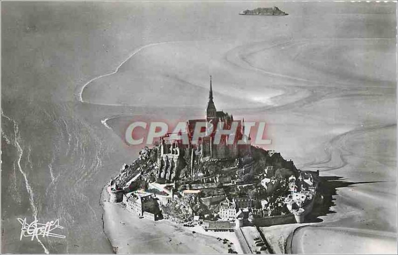 Modern Postcard Mont Saint Michel Manche Aerial view Mount and Ile Tombelaine