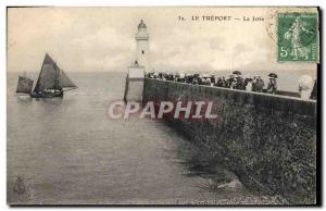 Old Postcard Lighthouse Treport The boat pier