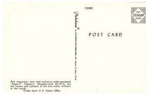 PAN AM Pan American PAA Super 7 Clipper DC-7C Airplane Postcard