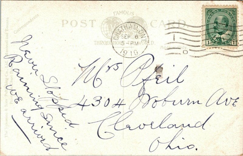 Postcard ON Chatham Interior St. Joseph Church 1910 M65