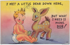 Comic, Baby & Deer, 1910-1920s