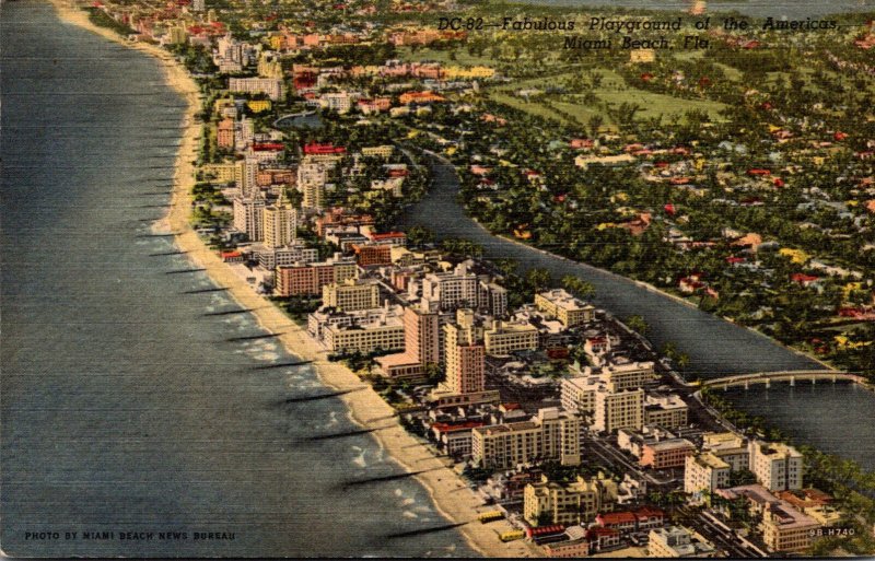 Florida Miami Beach Aerial View Curteich