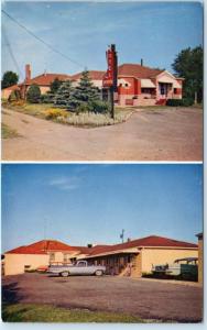 NILES, Michigan MI   Roadside BOWMAN'S MOTEL  1950s Chevy El Camino?  Postcard