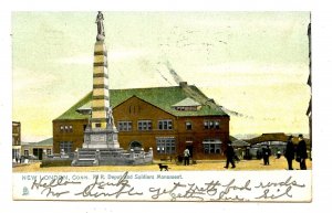 CT - New London. Railroad Depot & Soldiers' Monument  (Tuck)