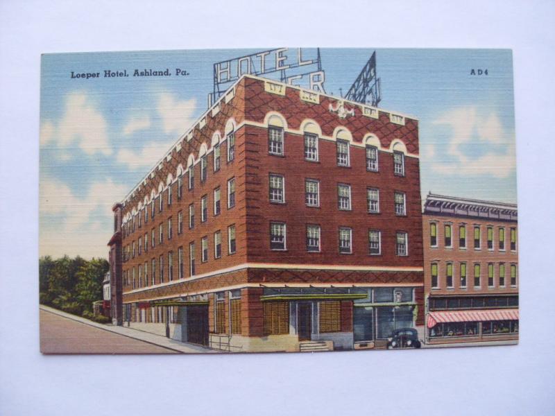 Linen LOEPER HOTEL Ashland Pennsylvania PA unused Postcard y5768@