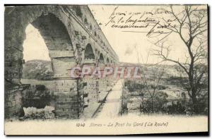 Old Postcard Nimes Pont du Gard Road