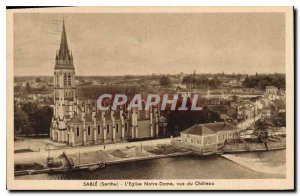 Old Postcard Sable Sarthe the church for Our Lady of the castle