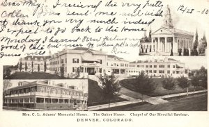 Vintage Postcard 1910's Mrs. C. L. Adams' Memorial Home Oakes Denver Colorado CO