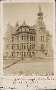 Helena Montana MT High School Real Photo c1910 Vintage Postcard