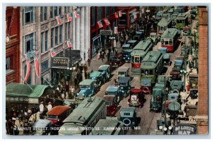 Kansas City Missouri MO Postcard Walnut Street North From 10th Street 1924 Cars