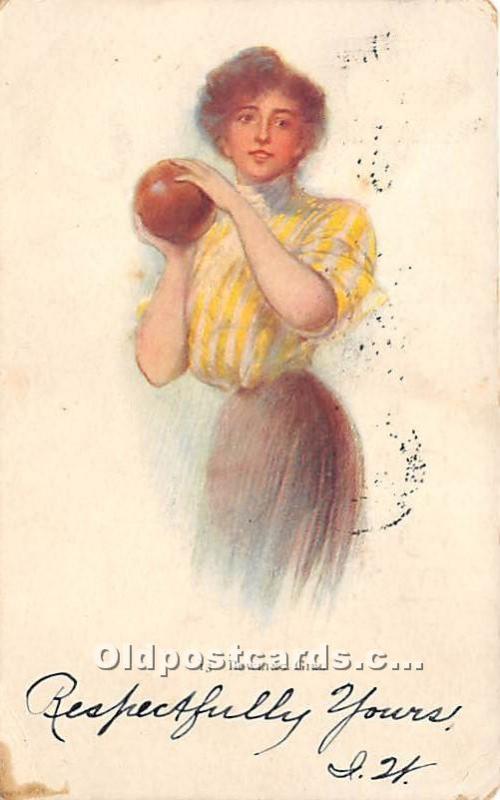 Bowling Girl Bowling 1915 
