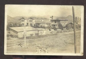 RPPC NORMAN CALIFORNIA RAILROAD TRACKS BIRDSEYE VIEW REAL PHOTO POSTCARD