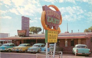 Postcard 1950s Arizona Seligman Copper Cart Restaurant autos Route 66 23-11463