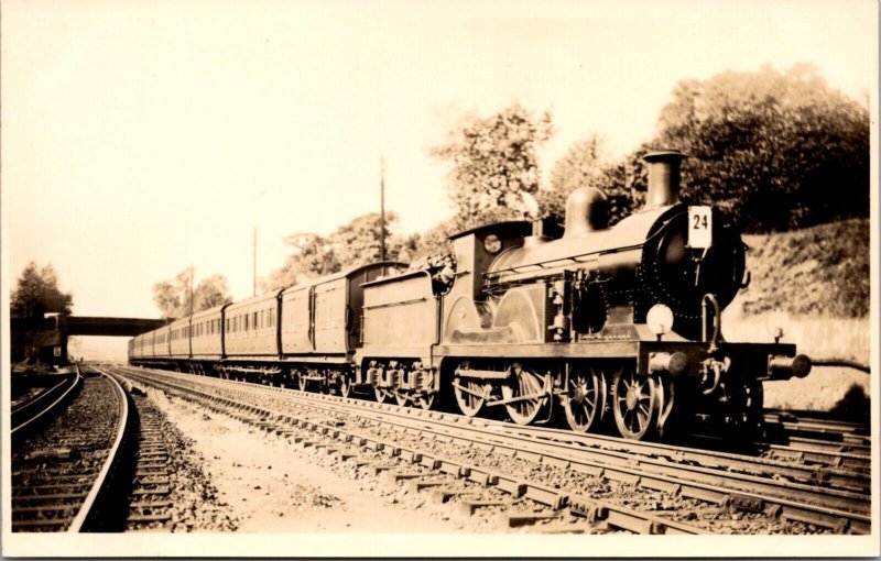 RPPC Southern Railway Train Engine #24 Railroad Photographers Allston Mass