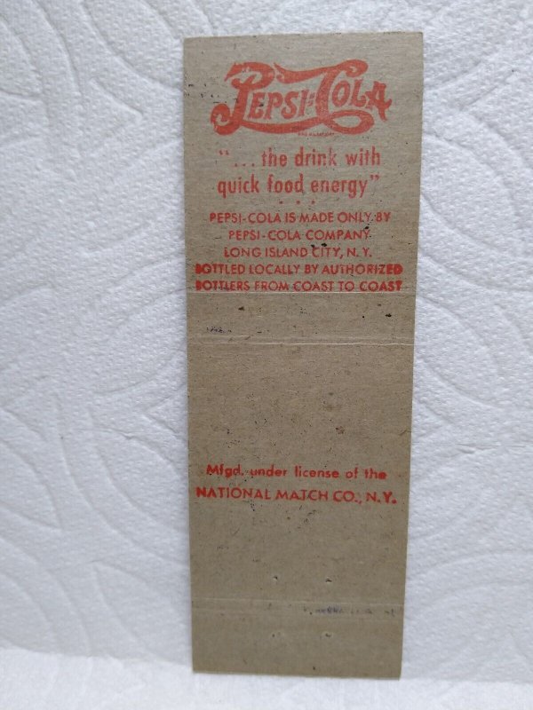 Pepsi Cola Matchbook Cover Walt Disney No 24 Horse On Plane Wing Aviation  1940s 