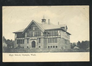 OLYMPIA WASHINGTON HIGH SCHOOL BUILDING 1909 VINTAGE POSTCARD