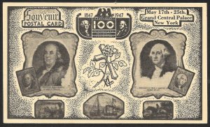 UNITED STATES Stamps on Postcard Franklin & Washington Unused c1947