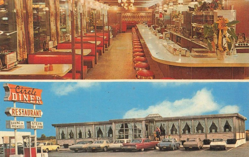 Flemington NJ  The Circle Diner' Old Cars Duo View Postcard