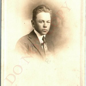 c1910s Cedar Rapids, IA RPPC Young Man Real Photo HUGE Forehead Postcard A45