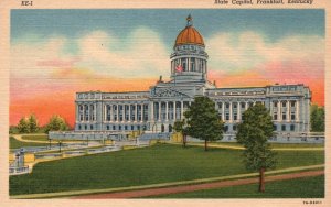 Vintage Postcard State Capitol Building Finest In The Country Frankfort Kentucky