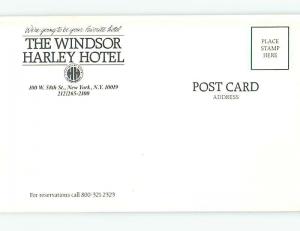 Unused 1980's WINDSOR HARLEY HOTEL Manhattan New York NY Q5703