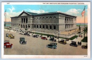 1920's CHICAGO ILLINOIS ART INSTITUTE FERGUSON FOUNTAIN ANTIQUE POSTCARD