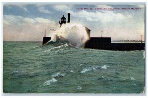 1911 Light House Entrance Duluth Superior Harbor Duluth Minnesota MN Postcard