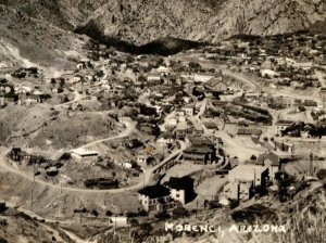 Vintage RPPC Bird's Eye View Morenci, AZ Postcard F167