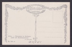 Postcard, Austria Vienna, Pfarrplatz in Heiligenstadt mit Beethovenhaus