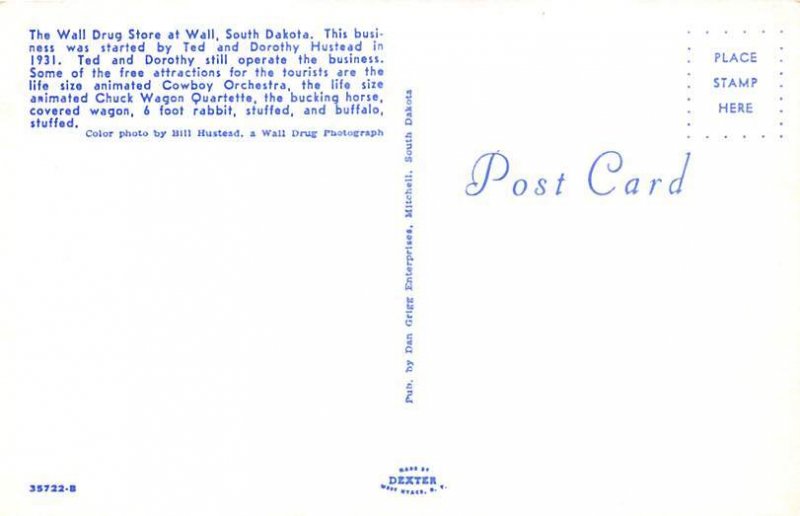 Wall Drug Store Wall SD Postcard