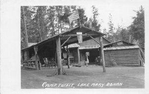 H58/ Kalispell Montana RPPC Postcard c30s Camp Tuffit Lake Mary Rohan