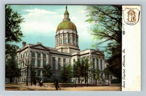 Atlanta GA-Georgia, State Capitol Building, Bicycle Riders, Vintage Postcard