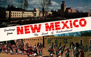 USA Greetings From New Mexico Chrome Postcard 09.83