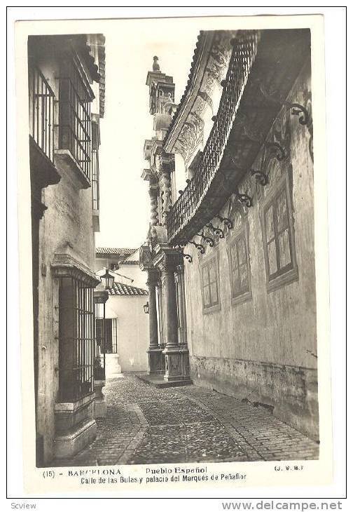 RP, Calle De Las Bulas Y Palacio Del Marques De Penaflor, Barcelona, Spain, 1...