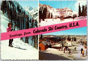 1983 Greetings From Colorado Ski Country USA Posted Postcard